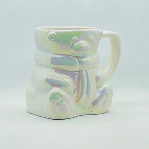 ANTHROPOLOGIE Merry Luster Polar Bear Mug‎ Christmas Holiday Pearl Iridescent